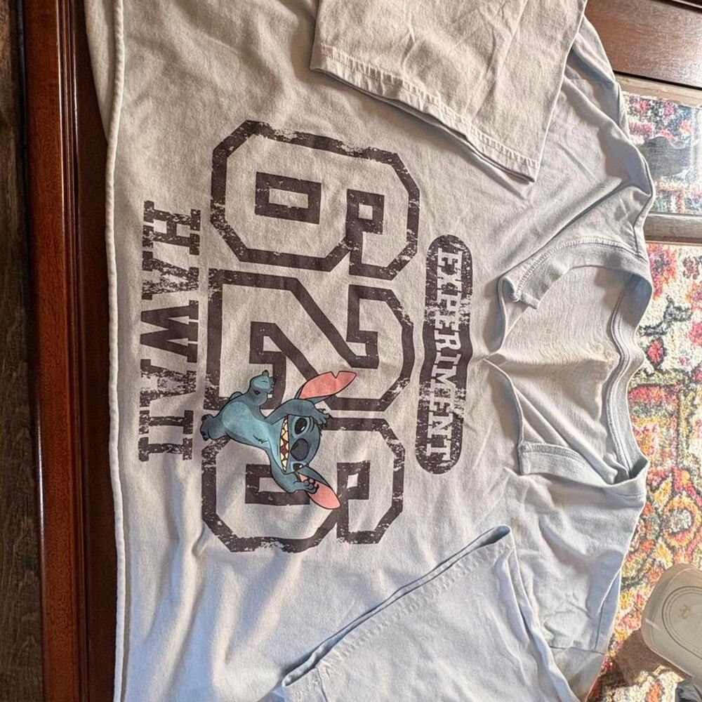 Lilo & Stitch Disney Women's Blue and Grey Crop-top